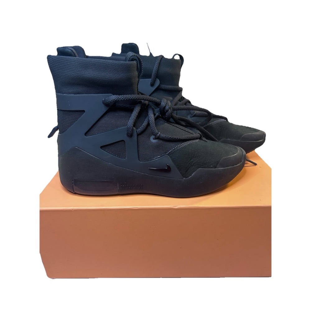 Nike Air Fear of God 1 Sneakers Triple Black Size 4.5 Men's 6 Women's Excellent